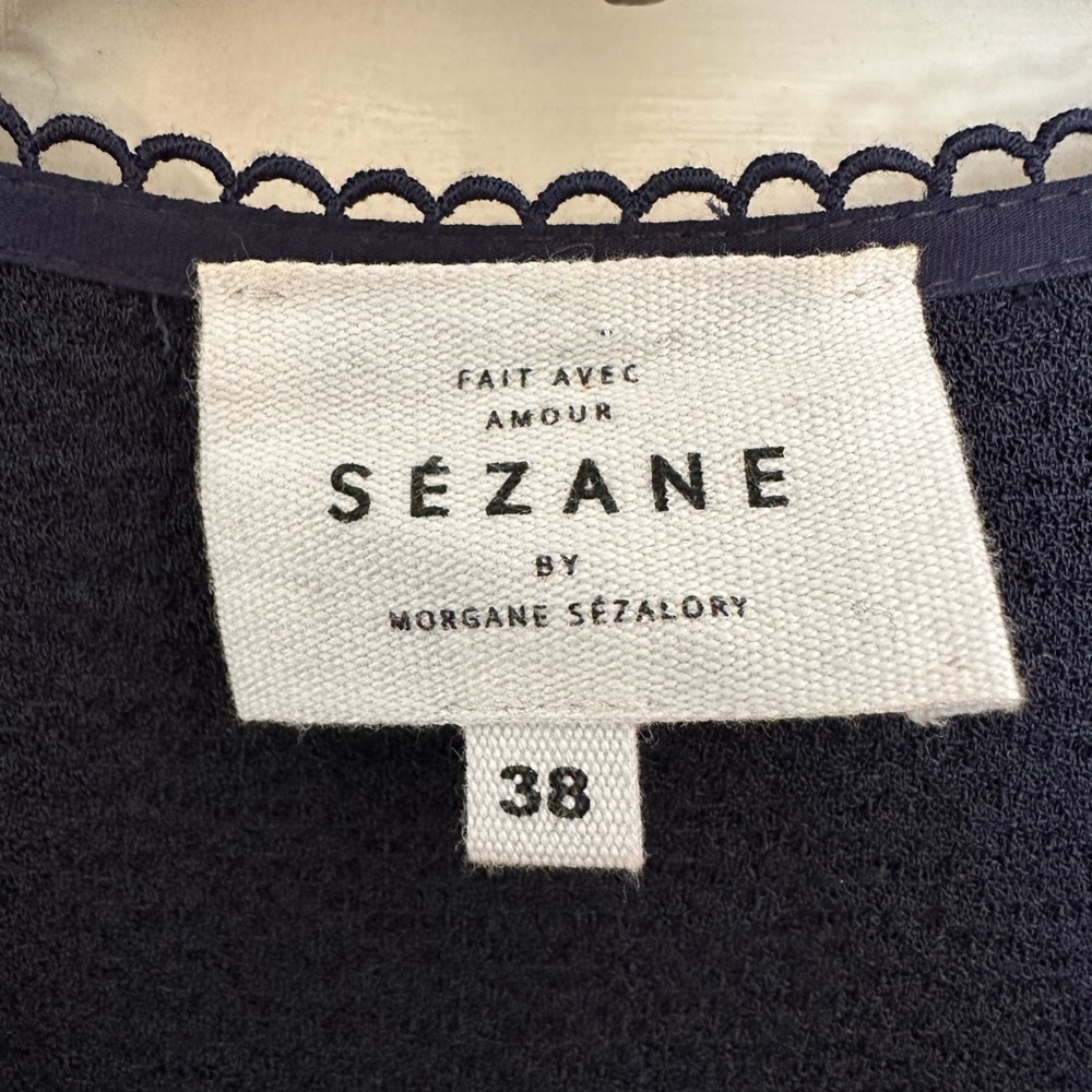 Sezane Rossini Wrap Dress navy - Picture 3 of 5